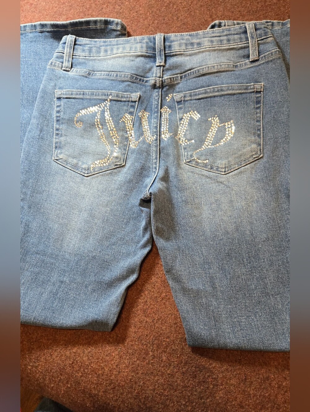 Juicy Couture "Lunita" Jeans Y2k Style Rhinestone Butt Size 7 With 30in Inseam